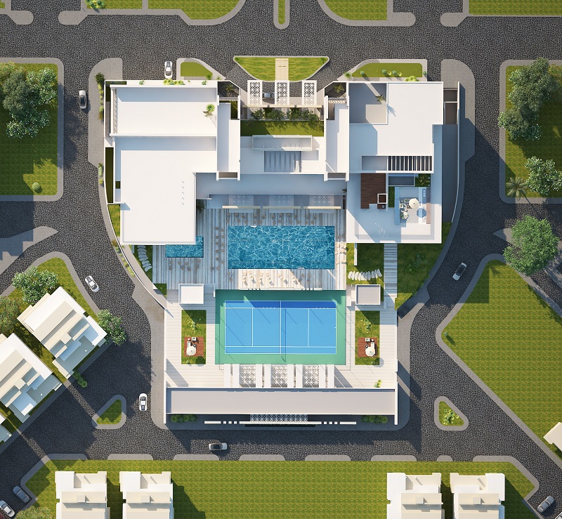 Club House aerial view