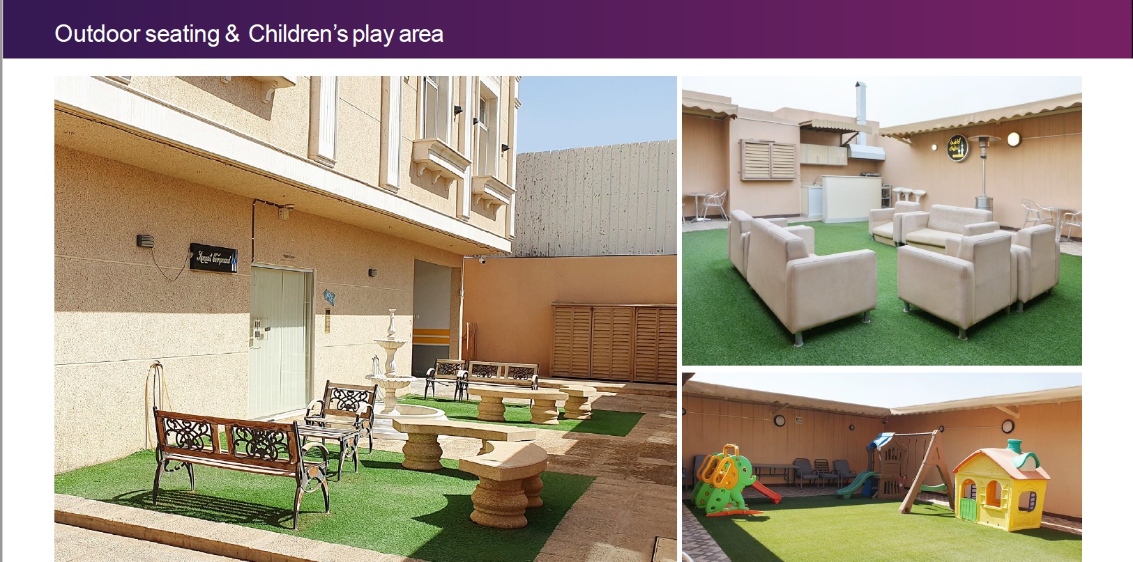 outside sitting and children playing area